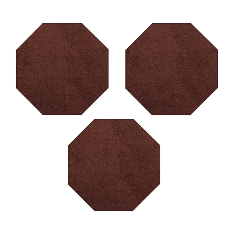 Templos Furnish My Place Modern Plush Pet and Kids Friendly Solid Color Area Rug in Chocolate Set Of 3, Stain & Fade Resistance, Perfect for Living Room, Dining Room, Bedroom, Playroom and Kidsroom, Event, Wedding Rug