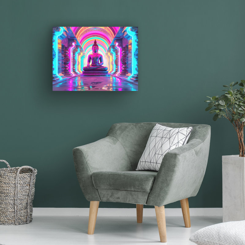 Art sur toile, Rouleau bolognais, Bouddha coloré 4, H 24 po x l 32 po