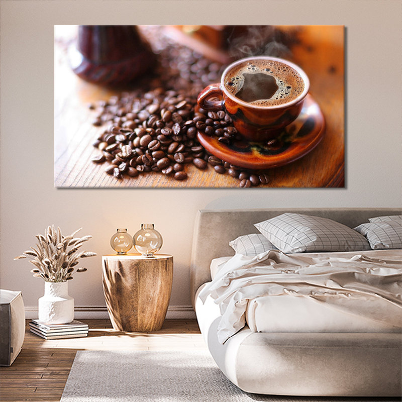Food & Drink Collection Morning Coffee - Wrapped Canvas Print, 76cm H x 127cm W x 3.2cm D