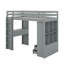 Lit mezzanine simple avec grandes tablettes, bureau et DEL-2141245375