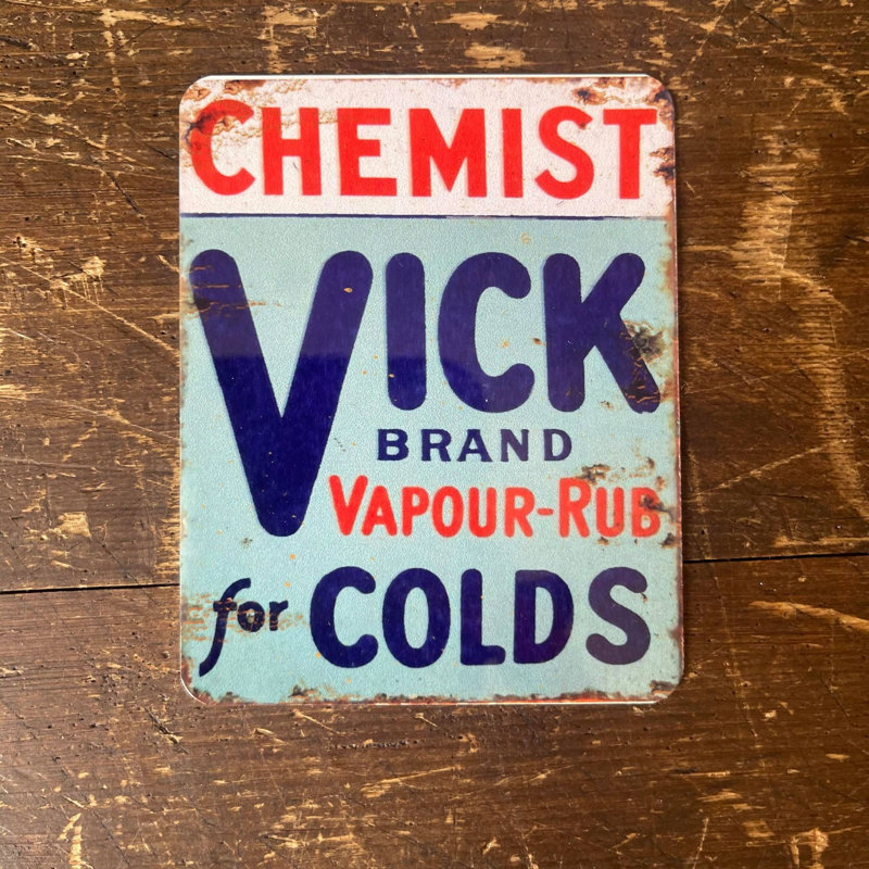 Chemist Vick For Colds - No Frame Print on Metal