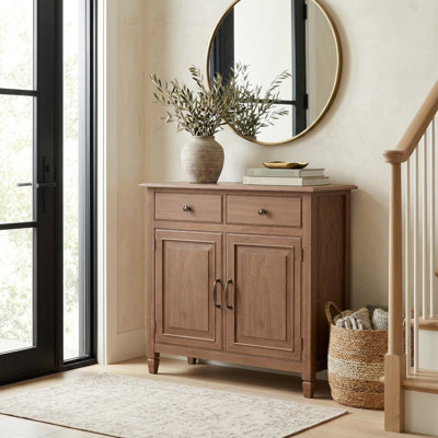 Connaught 40"W Solid Wood 2-Shelf Entryway Storage Cabinet with 2 Storage Drawers