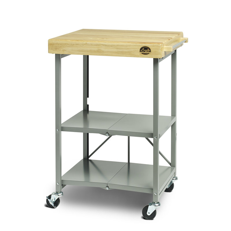 Solid Wood Top Kitchen Cart
