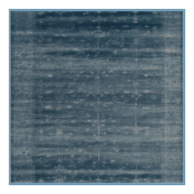 Tapis bleu lavé à la machine
