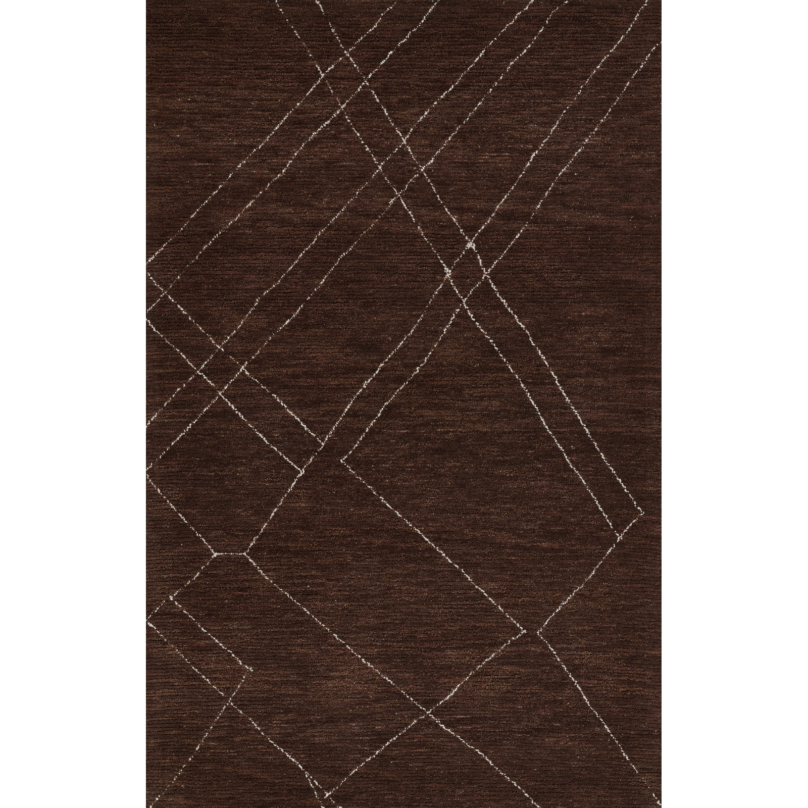 Handmade Wool Brown Rug, Rectangle 8' x 10'