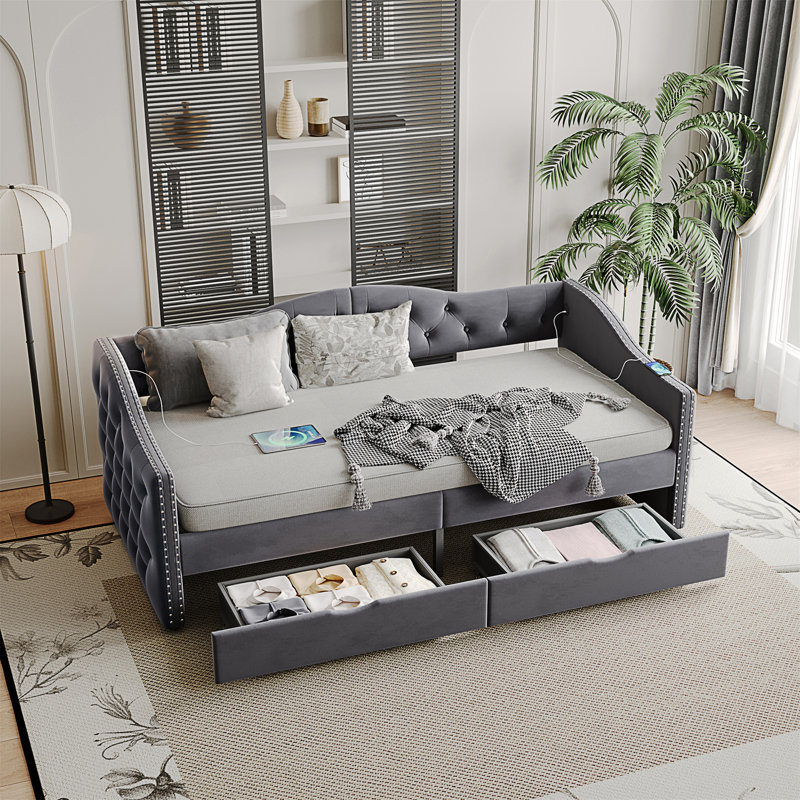 Full Size Boucle Bed Frame