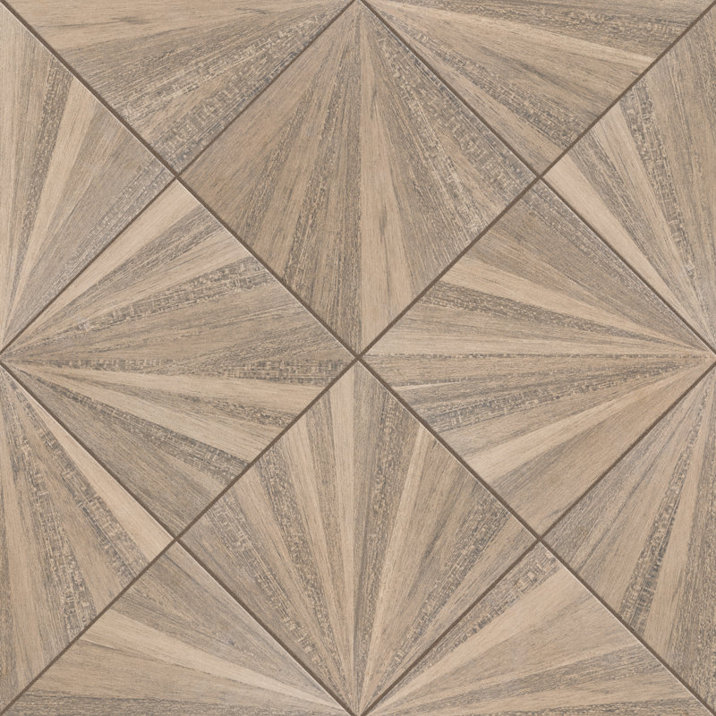 Komi Murlen 8" x 8" Straight Edge Porcelain Patterned Wall & Floor Tile, Brown