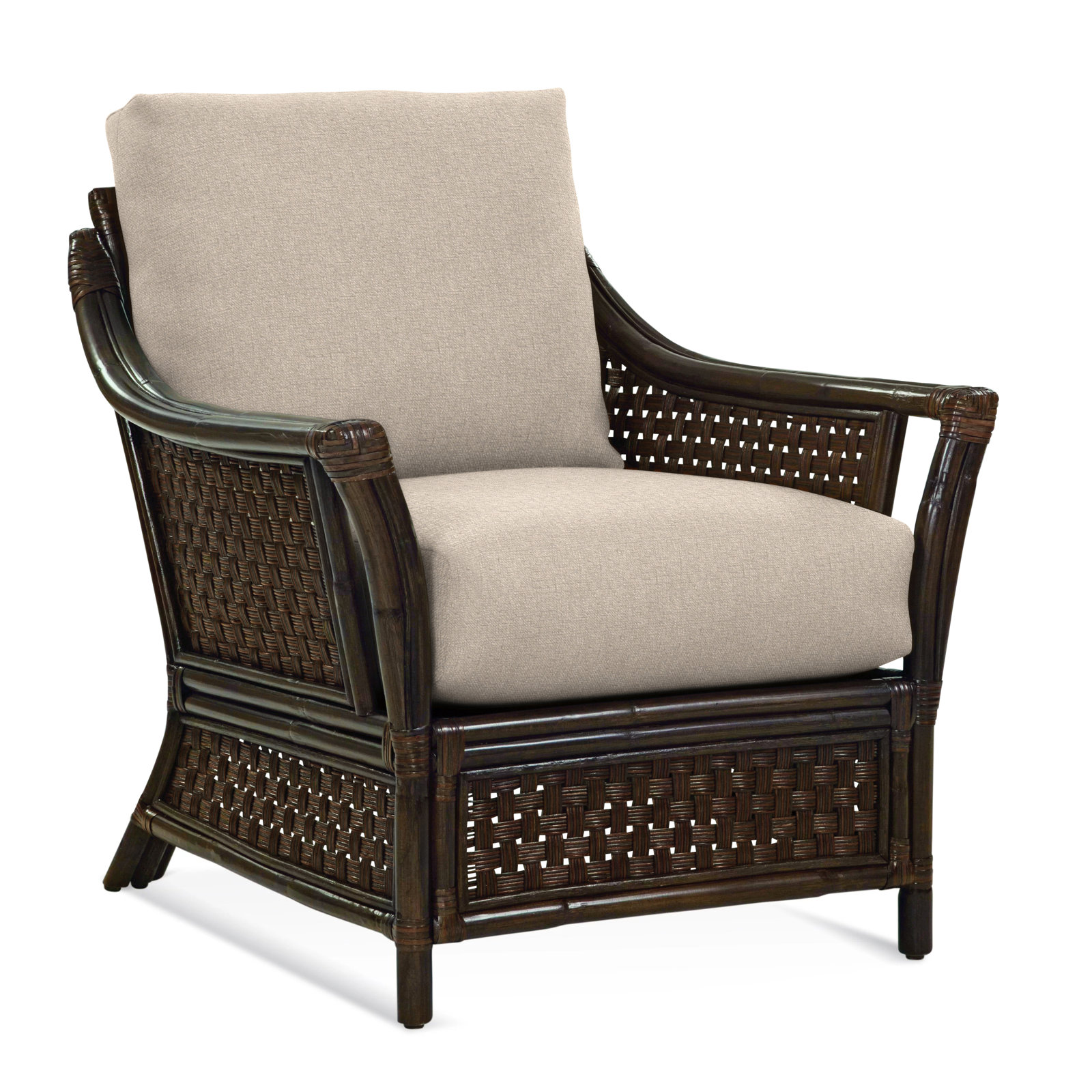 Boca Upholstered Armchair, Eggshell Crypton Performance; 0884-93, Coffee