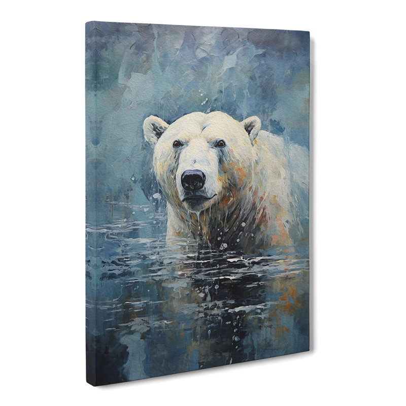 Polar Bear Modern - Wrapped Canvas, 60cm H x 40cm W x 3cm D