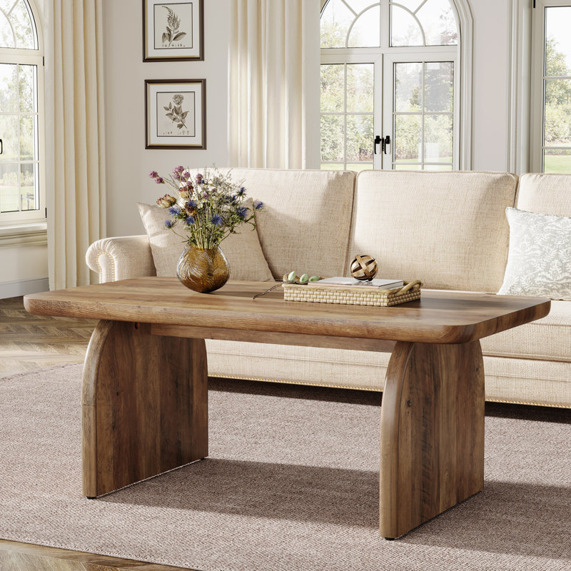 Table basse rustique en bois, table de salon rectangulaire