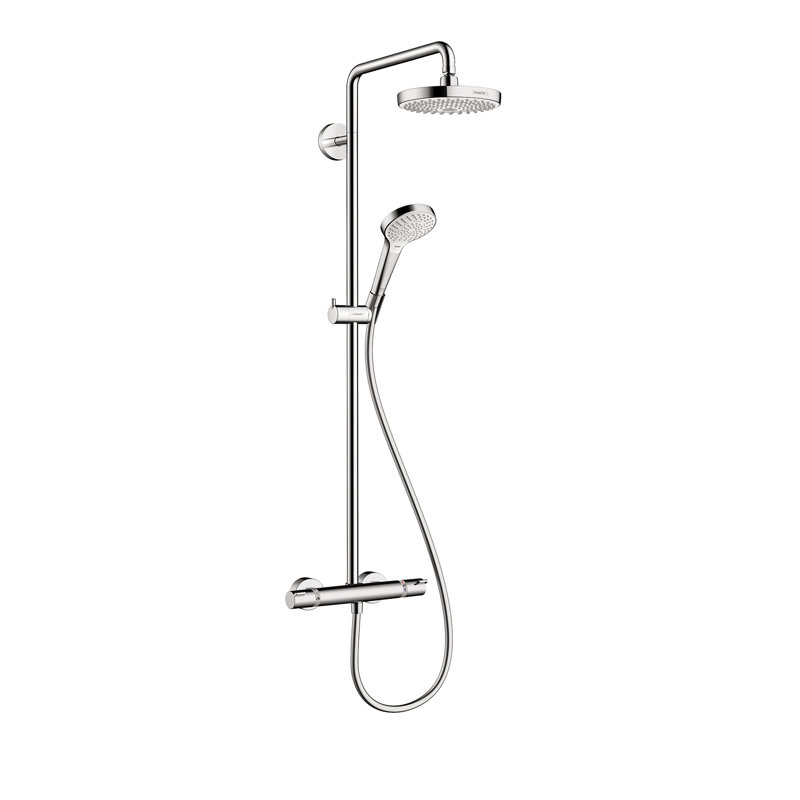 Système de douche complet à pression équilibrée Croma, Chrome