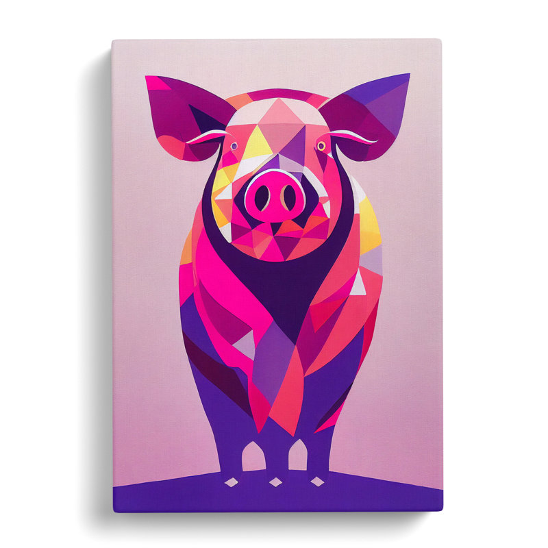 Bacote Pig Abstract - Wrapped Canvas, 60cm H x 40cm W x 3cm D