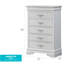 Commode verticale à 5 tiroirs avec façade texturée et poignées décoratives
