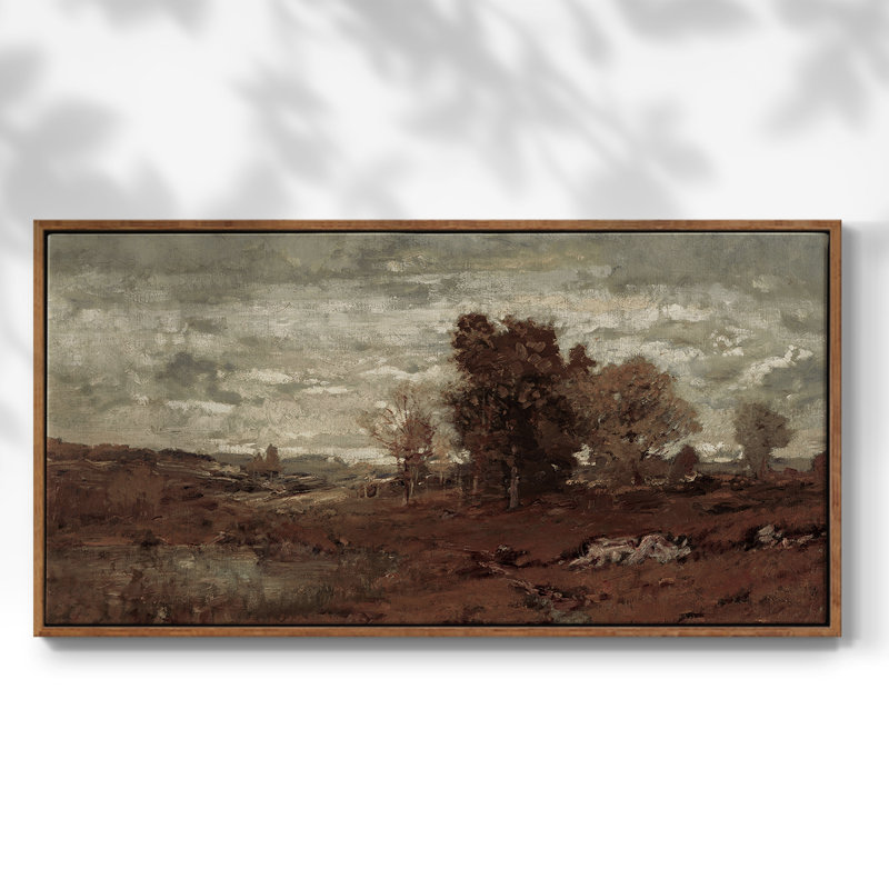 Série paysage - DCCLII - Toile tendue avec châssis tendue, prête à être accrochée, Noyer, H 17 po x l 33 po