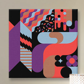 « note », impression sur toile, H 12 po x l 12 po x P 0,75 po, Pas de tapis, Toile tendue