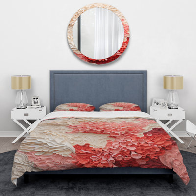 Ensemble de housse de couette beige et rose Coral Collage - Coral