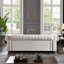 Canapé Chesterfield en tissu beige (beige)
