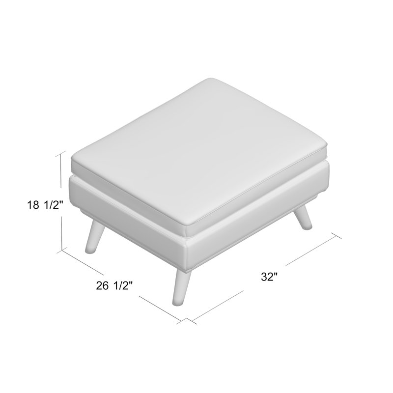 Modway Engage Upholstered Fabric Ottoman, Beige Polyester Blend