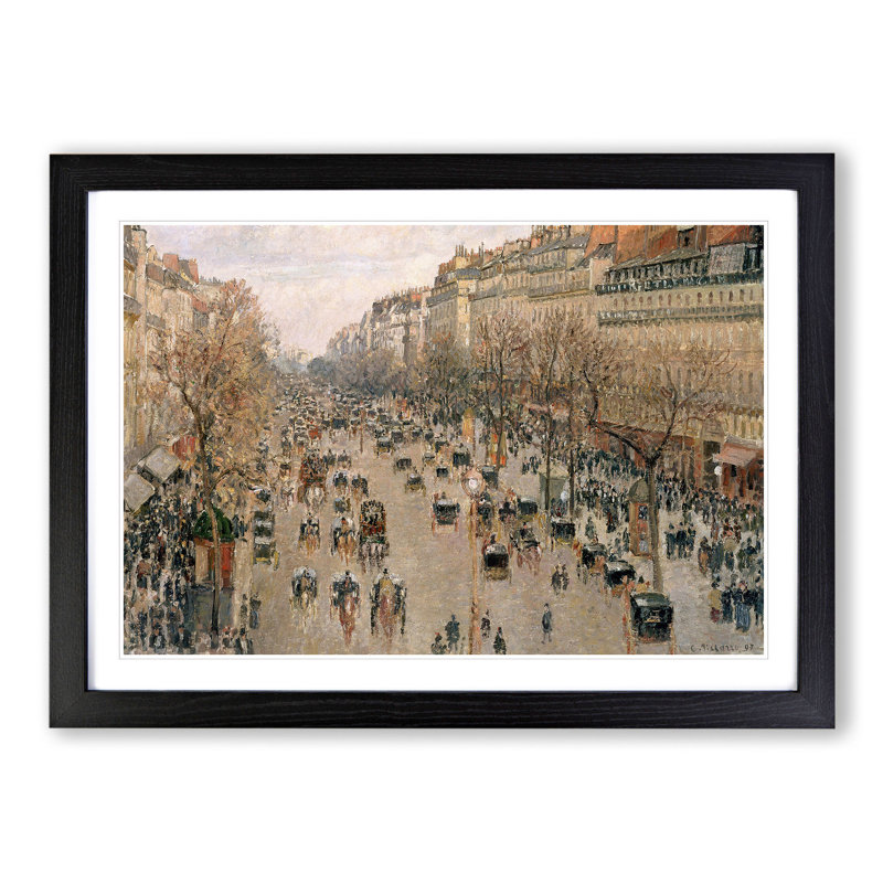 Boulevard Montmartre Vol.4 by Camille Pissarro - Framed Print, Black, 36cm H x 48cm W x 2cm D