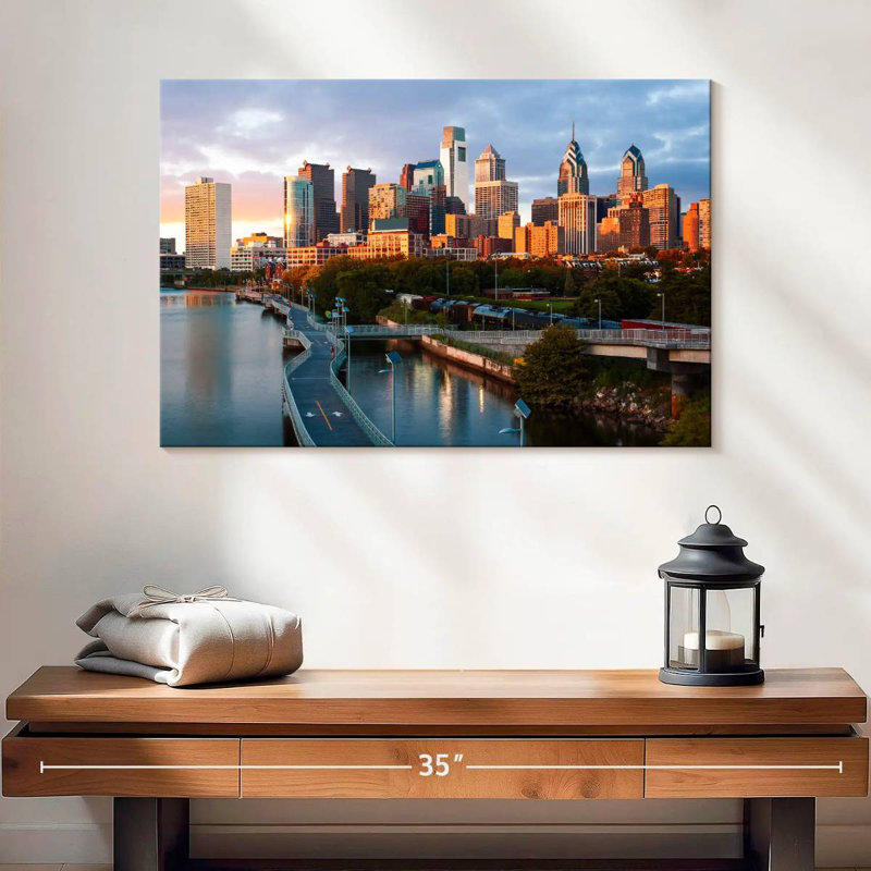 Philadelphie, promenade et horizon, H 16 po x l 24 po