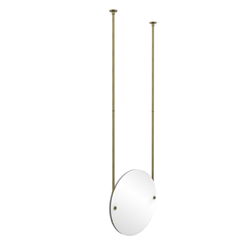 Gober Metal Wall Mirror, Antique Brass