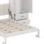 Lit escamotable horizontal Queen Size avec étagères de rangement, lit-armoire mural pliable en bois dissimulé avec garde-robe et tiroir, tête de lit rembourrée-1192740799