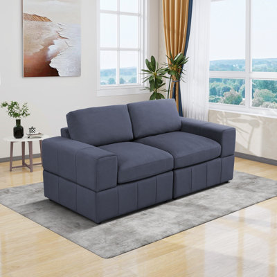 Ensemble de canapé modulaire en microfibre 2 pièces - causeuse 74 po avec inclinaison ergonomique