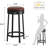 Swivel Bar Stools Set of 2, PU Leather Seat, Steel Frame, Footrest, Counter Height, Brown-284062706-284062718