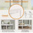 42'' Retro Circular Curved Half-Moon Console Table With Cloud Design Top And Open Shelf Solid Wood Frame And Legs