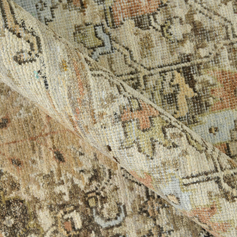 Hand-Knotted Tan Wool 8' x 10' Oriental Area Rug