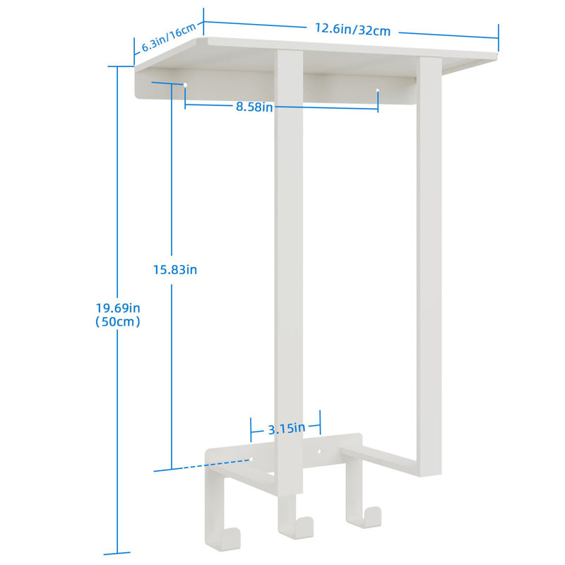 Wall Towel Rack, White