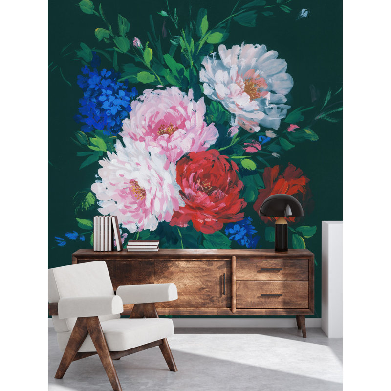 Peel & Stick Floral Wall Mural, 100" W x 8.33" L