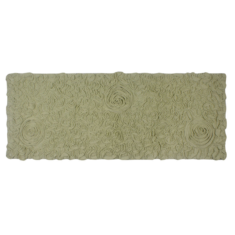 Skak Cotton Bath Rug, 21" W x 54" L, Green