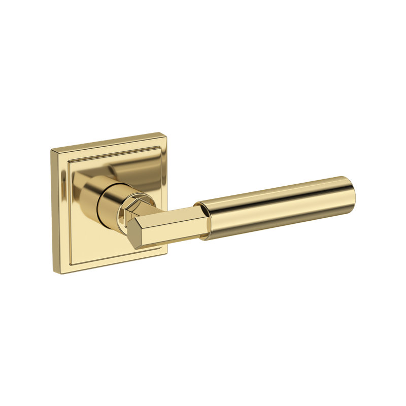 Riddling Full Dummy Lever with Stepped Square Rose in Polished Chrome, Unlacquered Brass