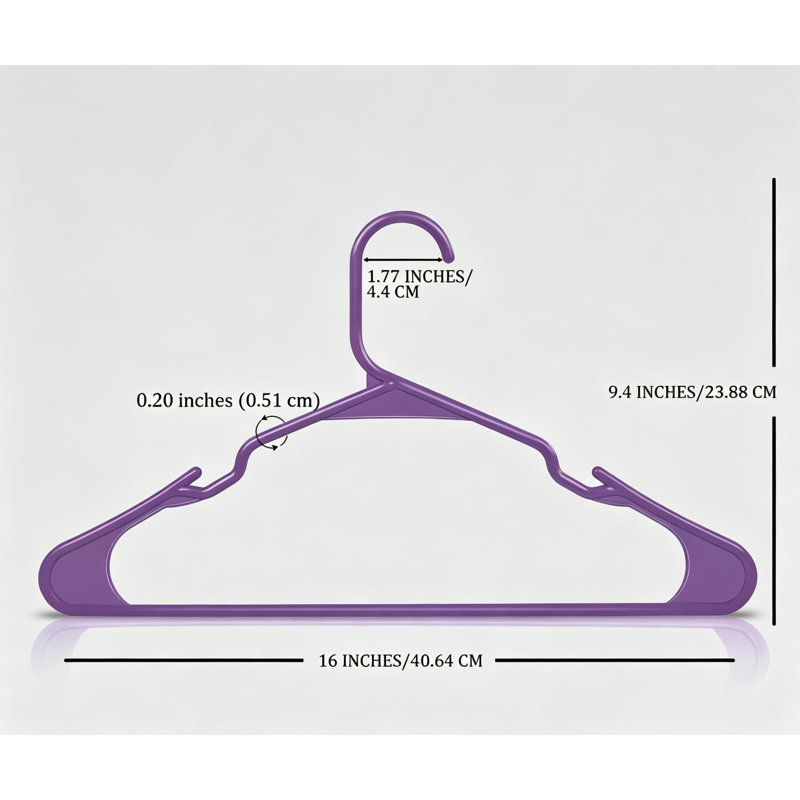 Plastic Hangers 100 Pack - Durable Slim Space Saving Closet Hangers With Shoulder Grooves For Shirts, Blouses And Strappy Garments