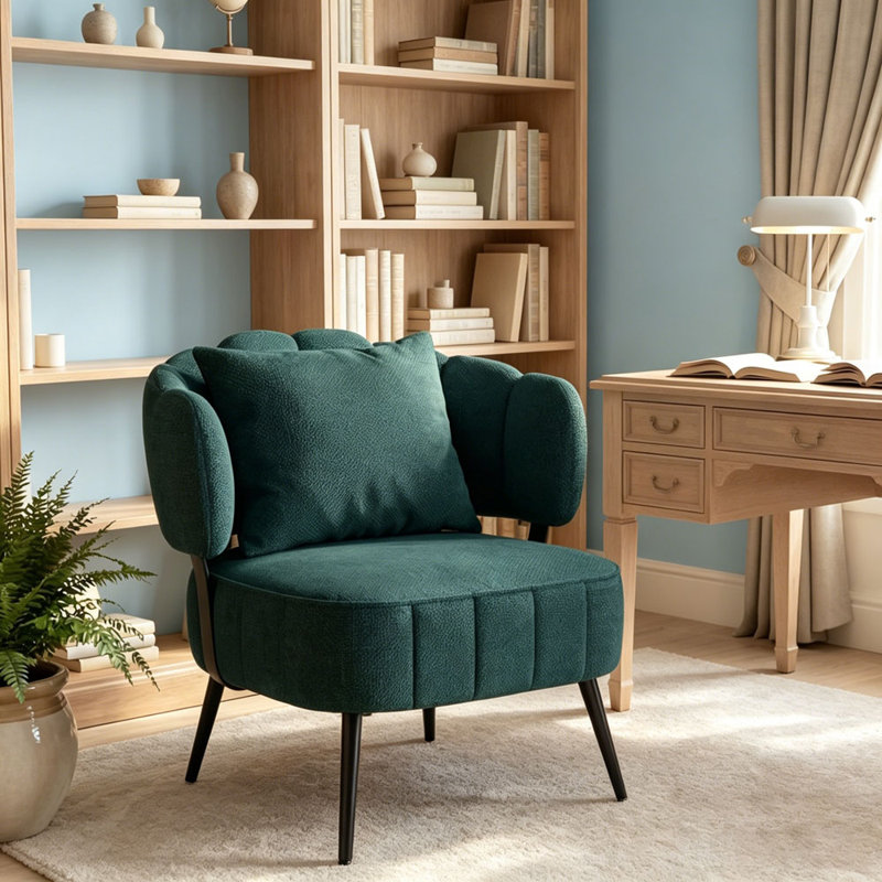 Fauteuil d'appoint moderne à petit espace, Vert