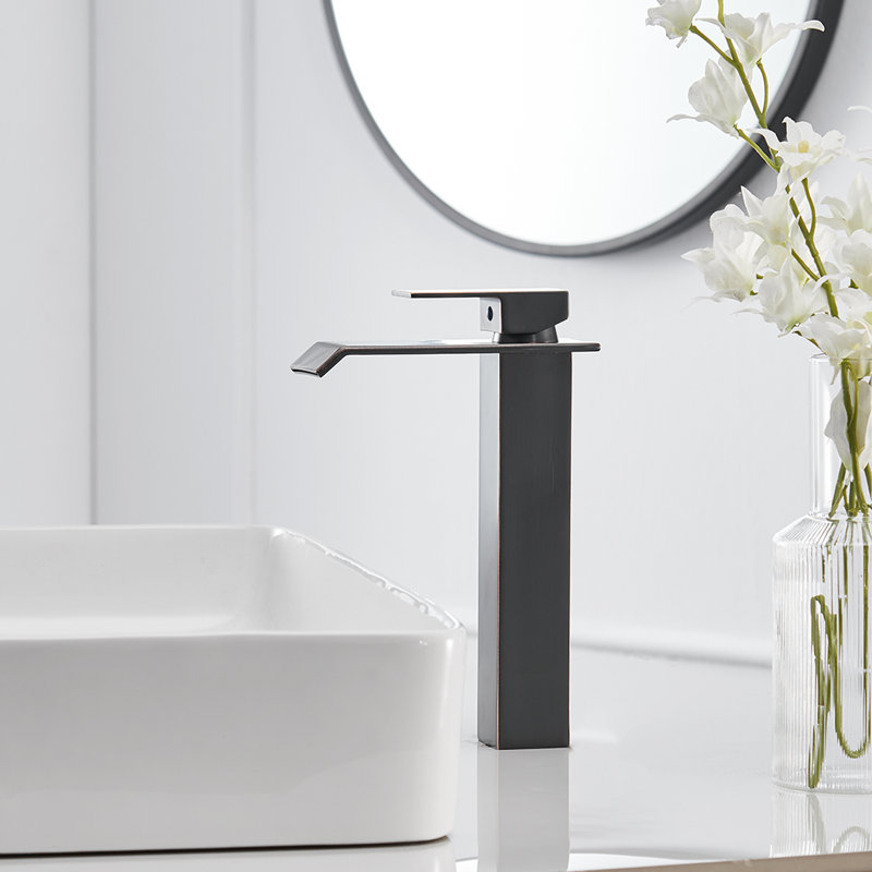 WIZ Waterfall Single Hole Single-Handle Bathroom Faucet, 46 cm H x 30 cm W