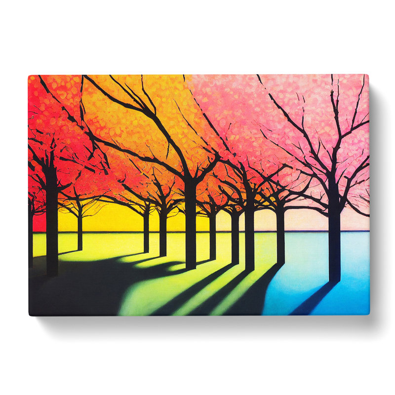 Cheerful Cherry Blossom Trees - Wrapped Canvas, 40cm H x 60cm W x 3cm D