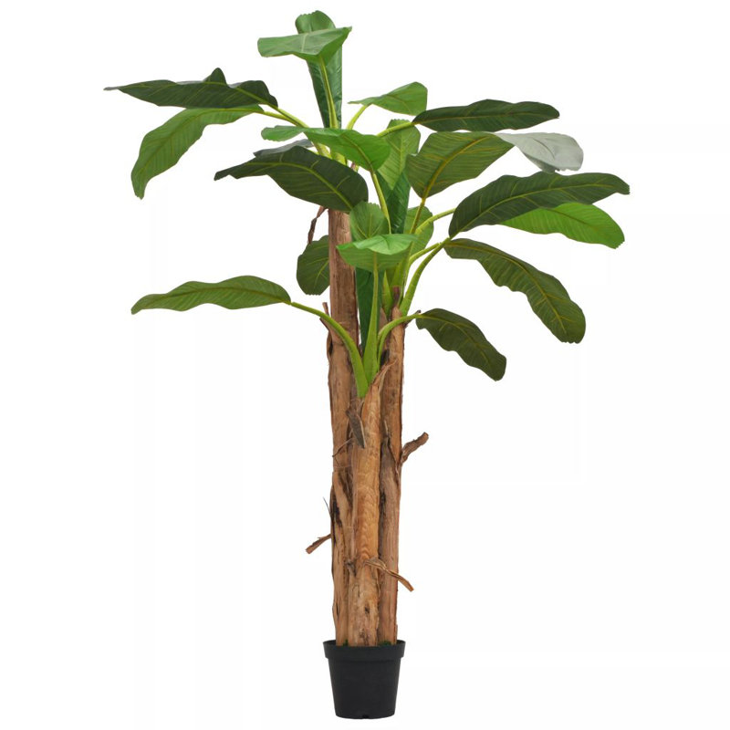 Artificial Tree with Pot Faux Banana Tree Fake Banana Tree 59.1" Green, 96"