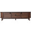 Meuble télé pour téléviseur de 75 po, fabrication en bois massif, portes coulissantes et rabattables, console élégante de 75 po, armoire en pin, compartiments de rangement pratiques