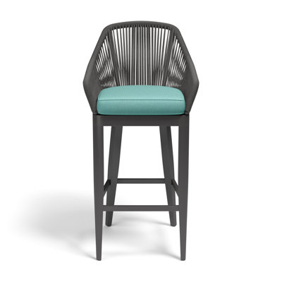 Zelie 29"" Patio Bar Stool with Cushion -  Joss & Main, DFECCA83FE124DB383E999C1048C300F