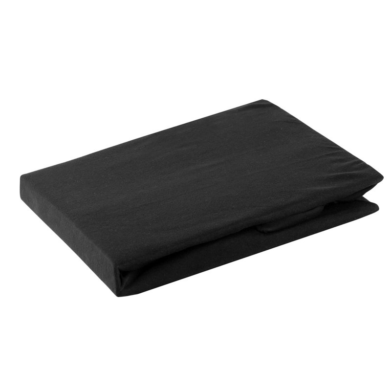 100% Cotton Jersey Fitted Sheet, Black, 140 x 200 cm