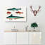 Two Brown & Green Fish - Wrapped Canvas-55303054