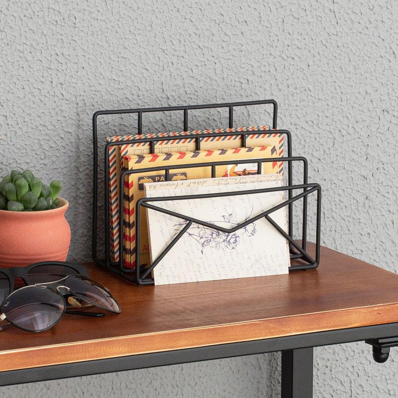 Leondre Metal File Organizer, Black