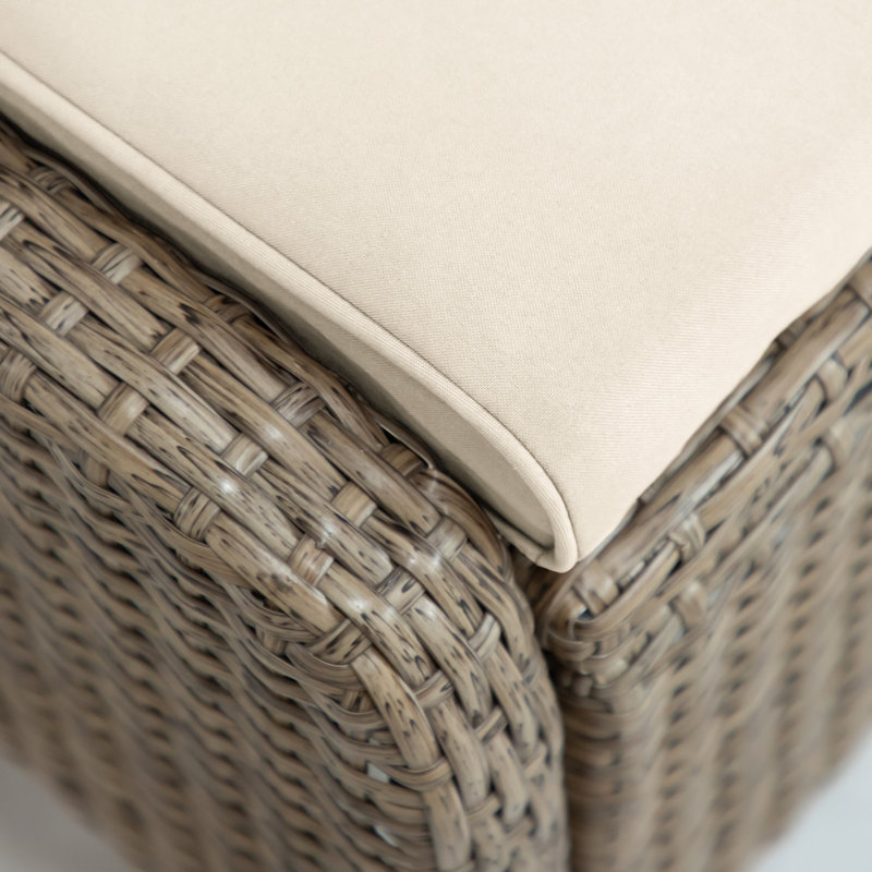 Wicker Outdoor Lounge Chair with Ottoman