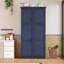Armoire de cuisine autoportante 35,5 po x 17,6 po x 70,9 po avec 4 portes, 2 tablettes de porte, 8 plateaux coulissants et une tablette réglable pour la salle à manger-1655711886