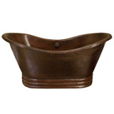 Aurora 60" x 29" Pedestal Soaking Copper Bathtub
