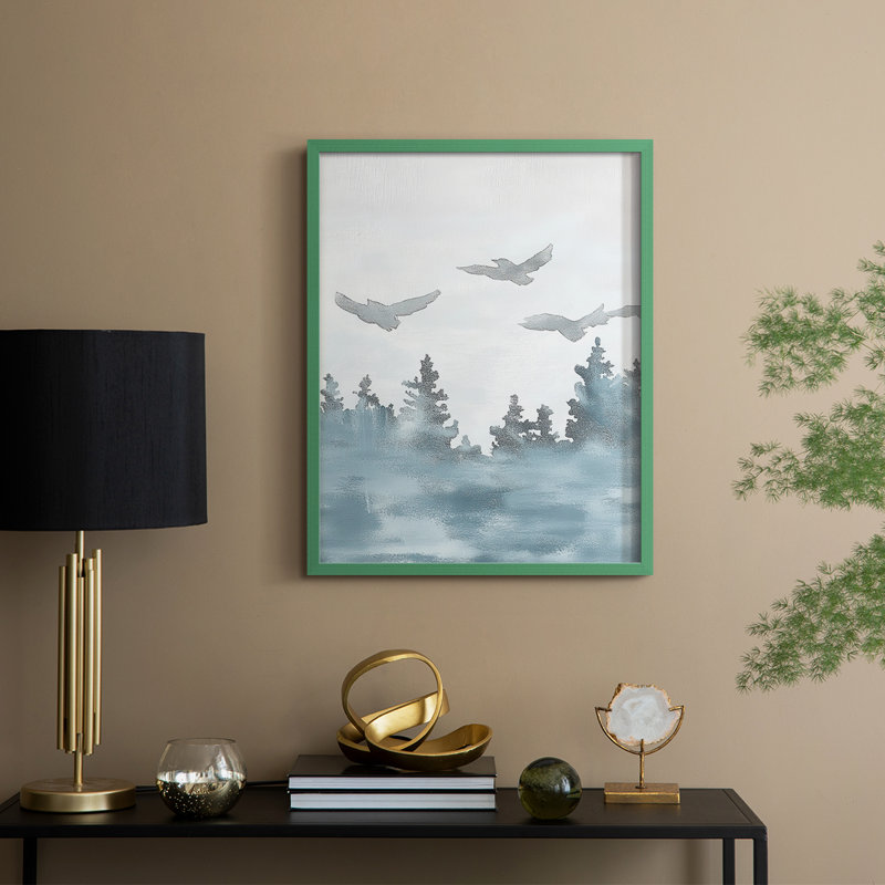 «Christmas Holiday Art», reproduction encadrée CCII - bois massif, Vert, H 11 po x l 9 po