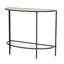 2-Tier Half Moon Console Table - Dark Walnut (Narrow 36.22" Entryway/Sofa Table with Storage, Mid-Century Modern Small Entryway Table, Easy Assembly)-422563003-422563002
