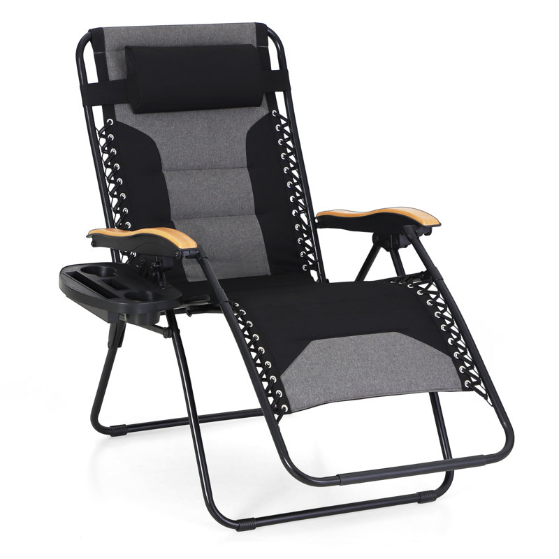 Fauteuil inclinable zéro gravité avec coussin Syril, Noir